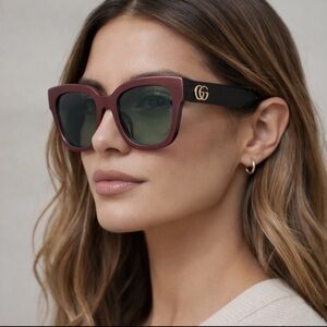 NWT GUCCI GG Marmont Burgundy and Black Sunglasses